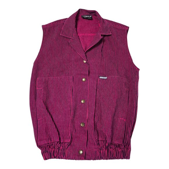 Ciotti Vest Medium red and Black Stripes 100% Cotton New without tags - Picture 1 of 7